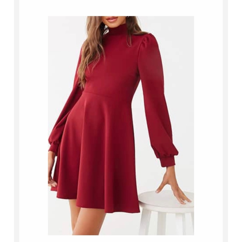 Fit & Flare Mini Dress
Color: WINE
Size: Medium